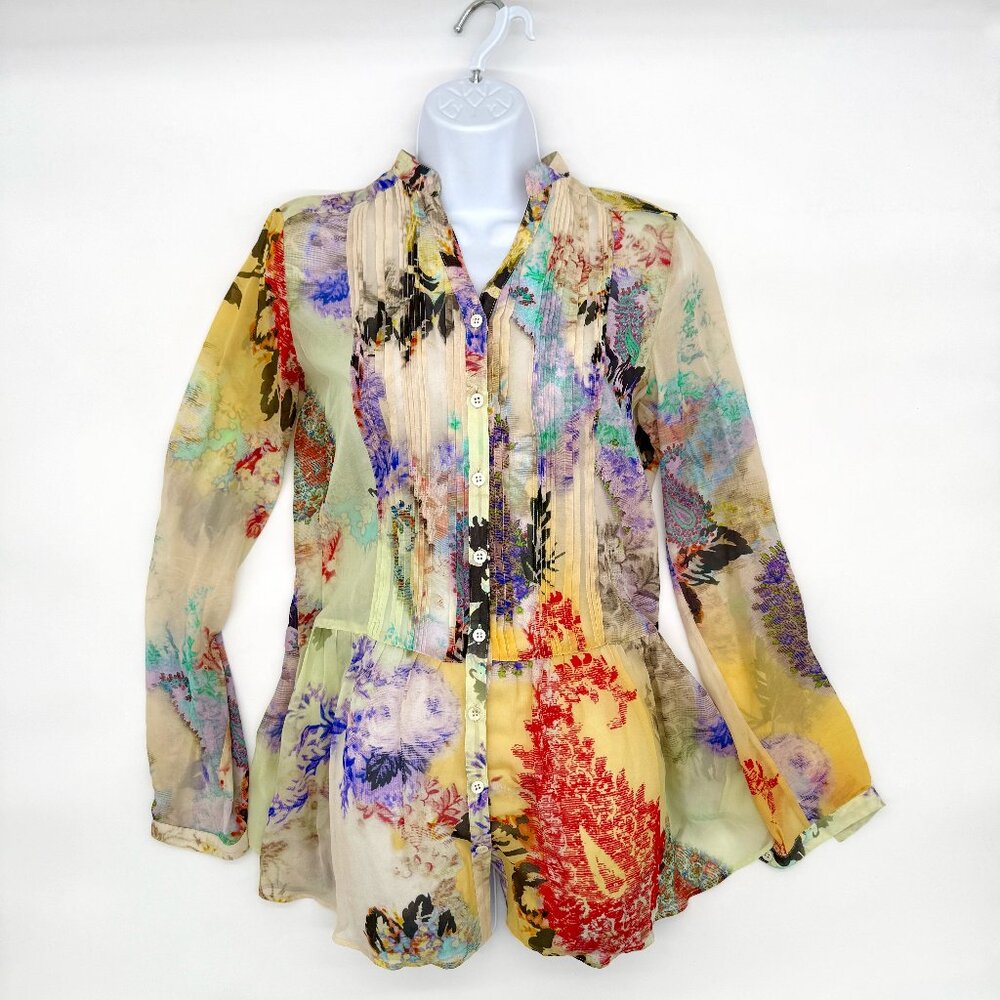 Etro Sheer button-up blouse, IT 42 (size 6 US), Women's mix print top